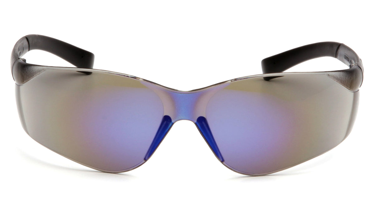 S2575SN Mini Ztek Safety Glasses Blue Mirror Lens Blue Mirror Frame ANSI Z87+