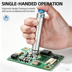 Solder Sucker No Clog Desoldering Pump for Solder Removing with Replaceable Heat Resistan Silicone Sucking Nozzle, Desoldering Tool Sodering Pump Strong Vacuum Aluminum Suction Remover