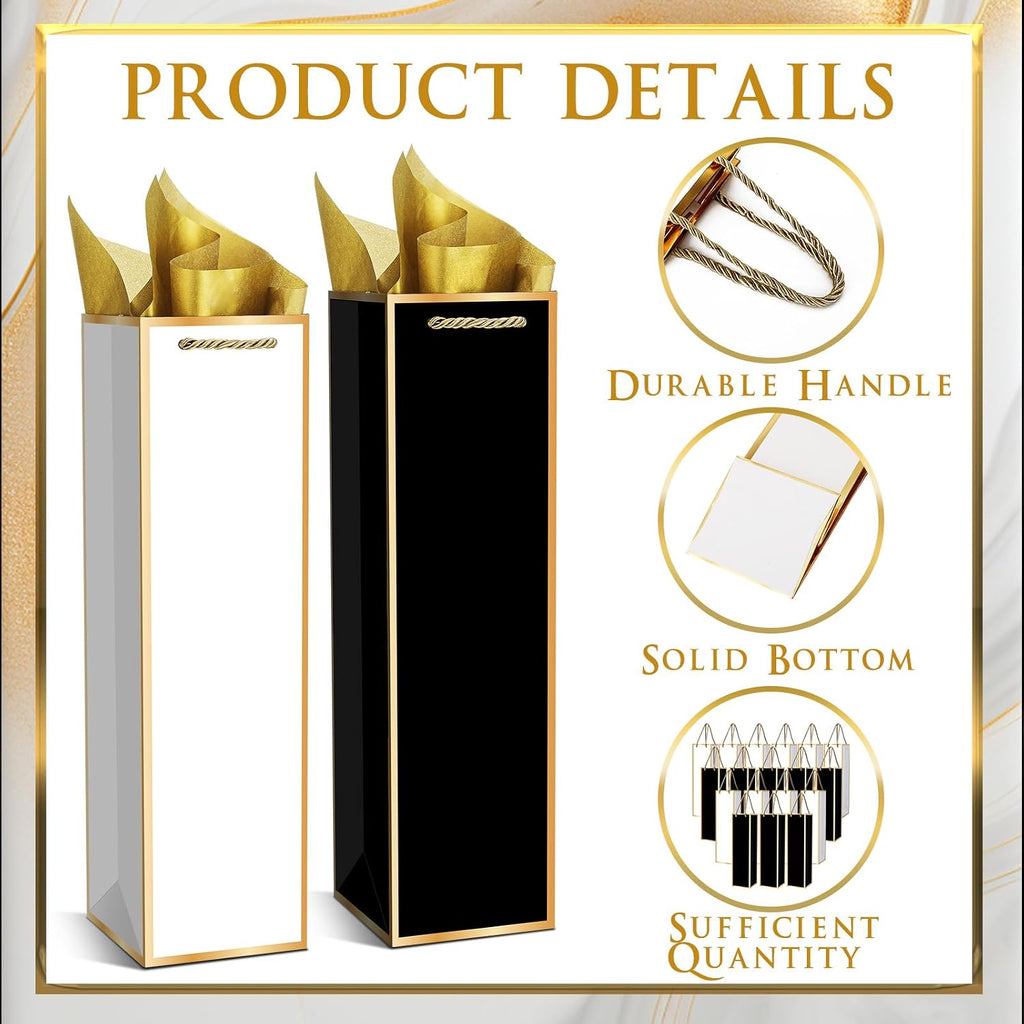 50 Pack Wine Gift Bag with Handles Wine Bottle Gift Bags