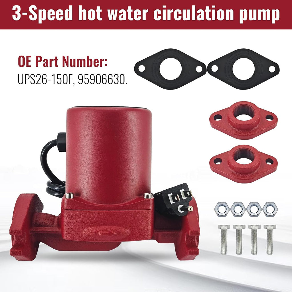 Cast Iron Hot Water Circulator Pump Compatible with Grundfos UPS26-150F