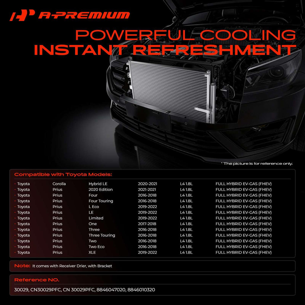 A-Premium Air Conditioning Condenser Compatible with Toyota