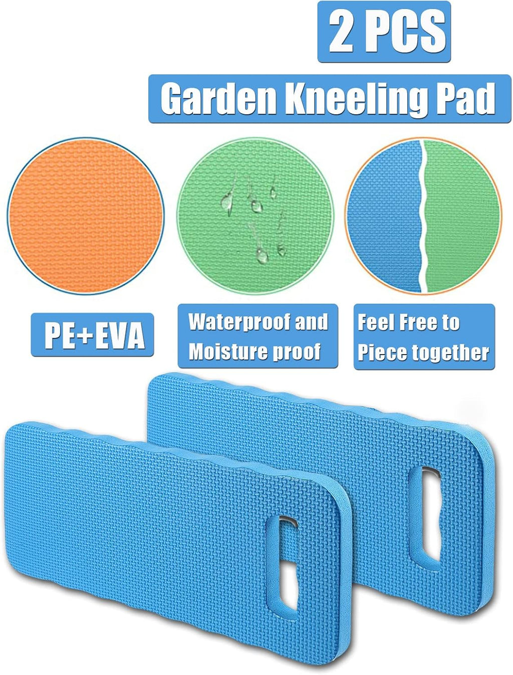2 PCS Garden Kneeling Pad,Knee Mat Waterproof Foam Knee Pads for Gardening,Cleaning,Baby Bath,Yoga,Praying and