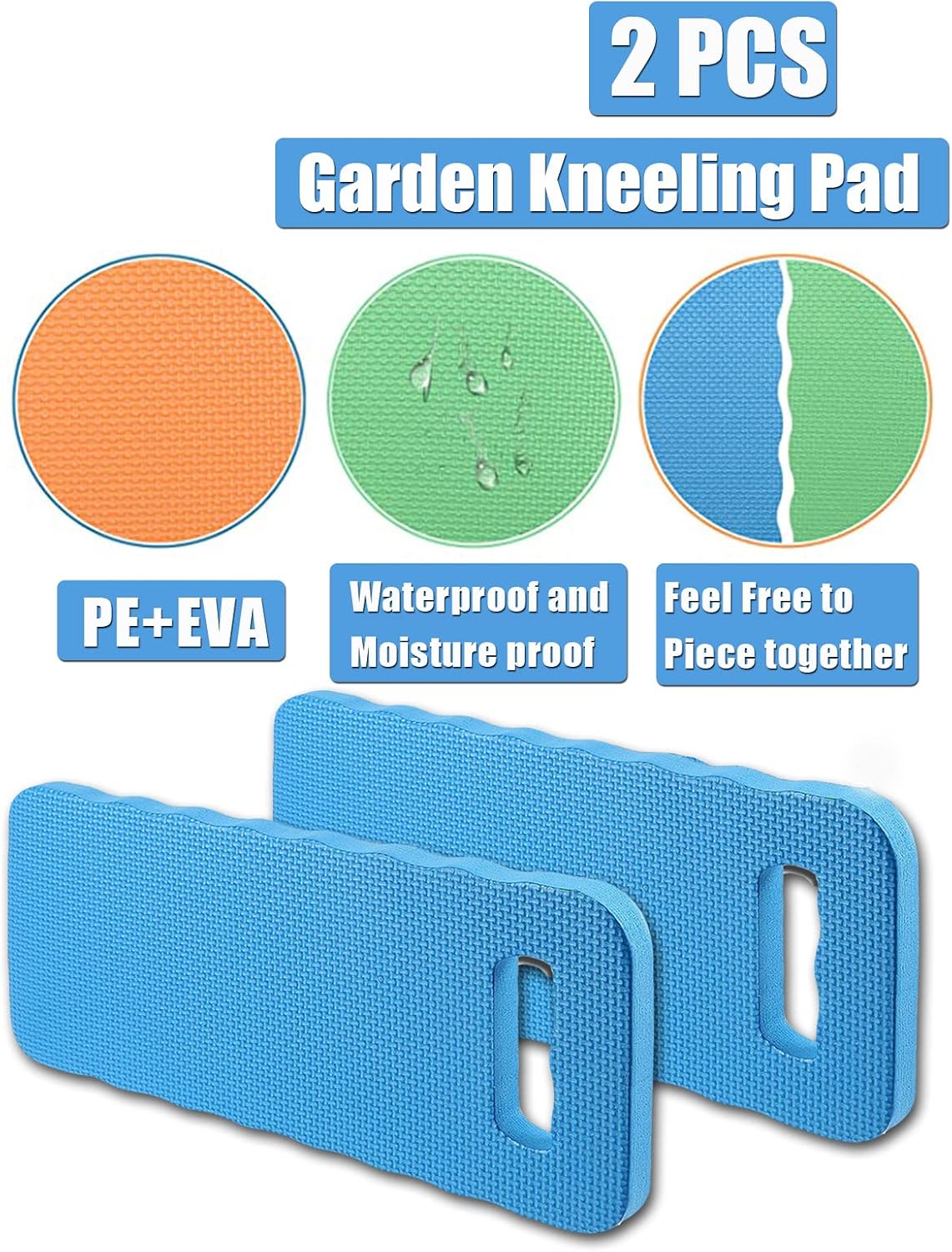 2 PCS Garden Kneeling Pad,Knee Mat Waterproof Foam Knee Pads for Gardening,Cleaning,Baby Bath,Yoga,Praying and