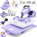 15x15 Heat Press 8 in 1 with 30oz Tumbler Press, Slide Out & 360°Swing Away | PID Temp Control+Industrial Quality