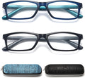 Reading Glasses for Men/Women with Spring hinges Professional Computer Readers with Blue Light Protection and Case