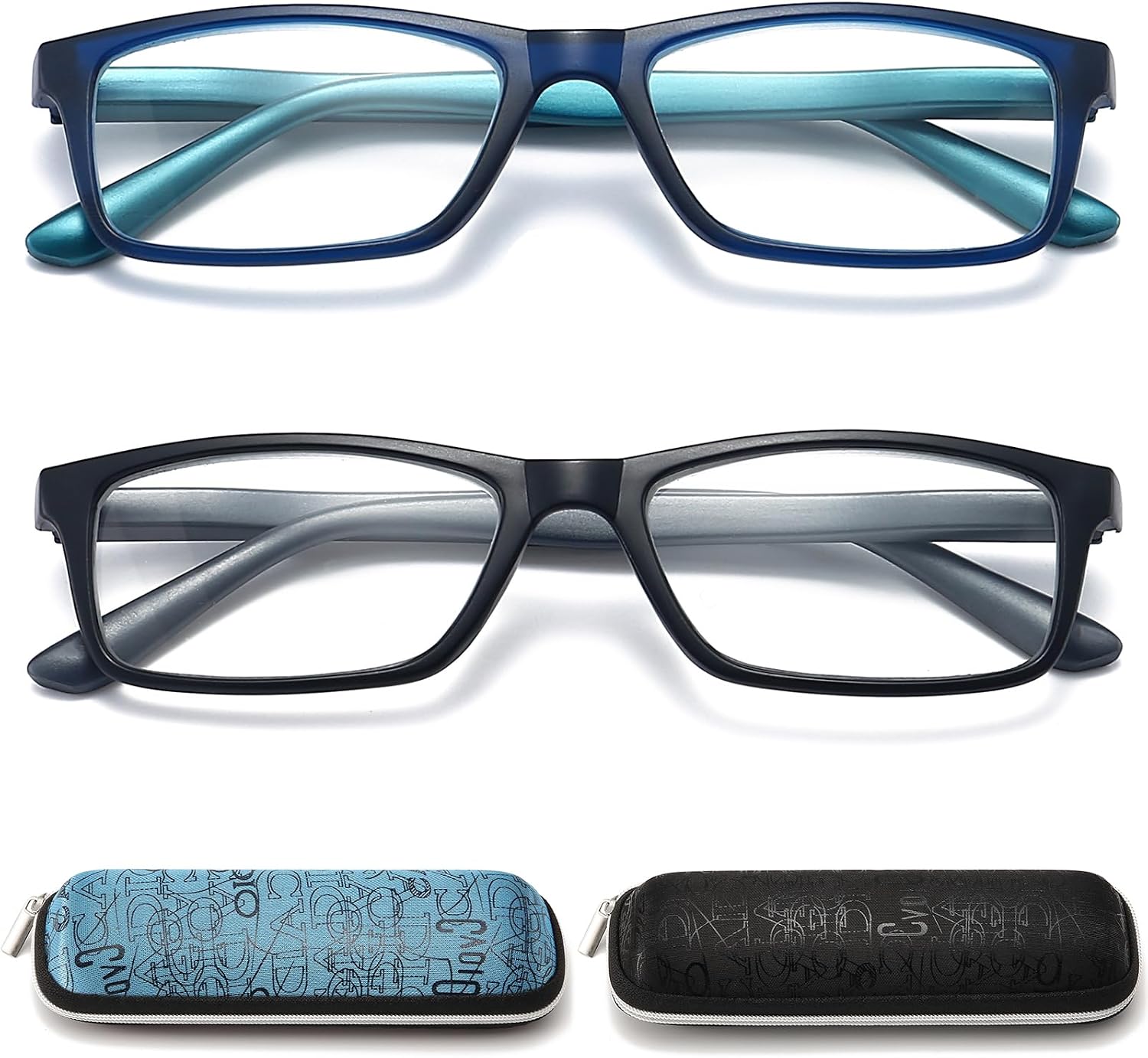 Reading Glasses for Men/Women with Spring hinges Professional Computer Readers with Blue Light Protection and Case