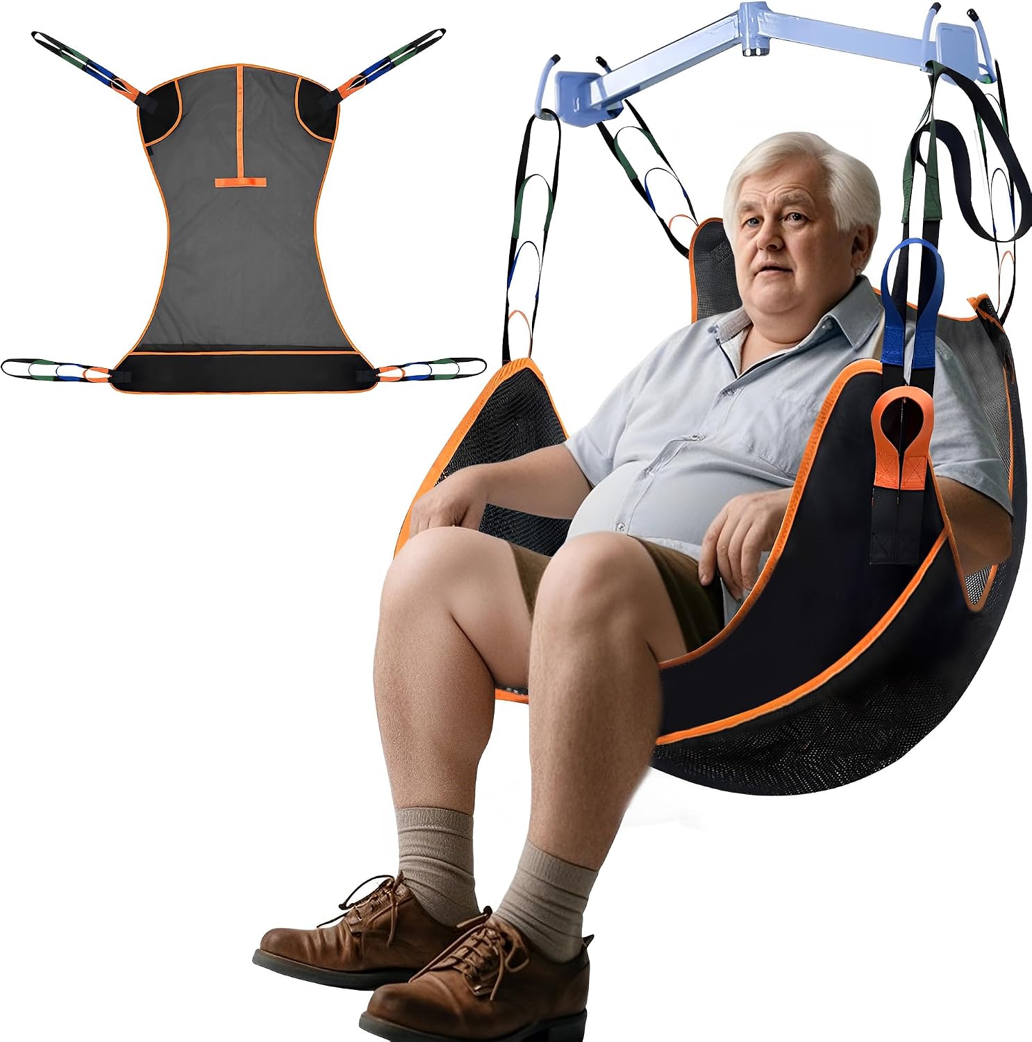 Universal Full Body Patient Lift Sling, Transfer Sling for Elderly & Disabled with Padded, Patient Aid Lift Medical