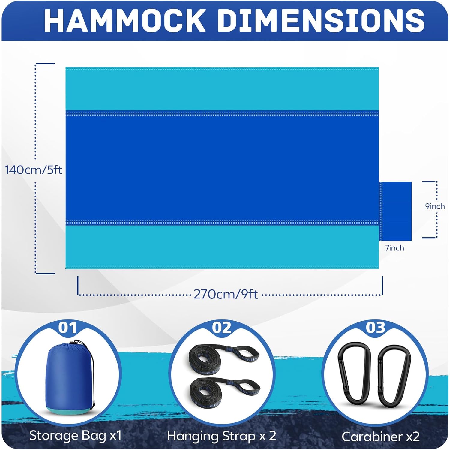 Camping Hammock Lightweight, Portable Hammocks Parachute Hammock with Two Tree Straps, Single or Double Travel Swing