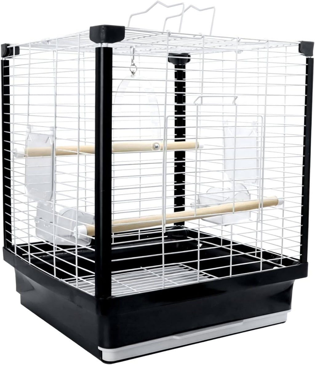 17.5 Inch Small Bird Cage & Travel Carrier – Portable Parrot Cage for Home, Outing, Pet Clinic or Temporary