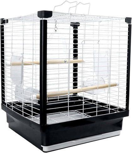 17.5 Inch Small Bird Cage & Travel Carrier – Portable Parrot Cage for Home, Outing, Pet Clinic or Temporary
