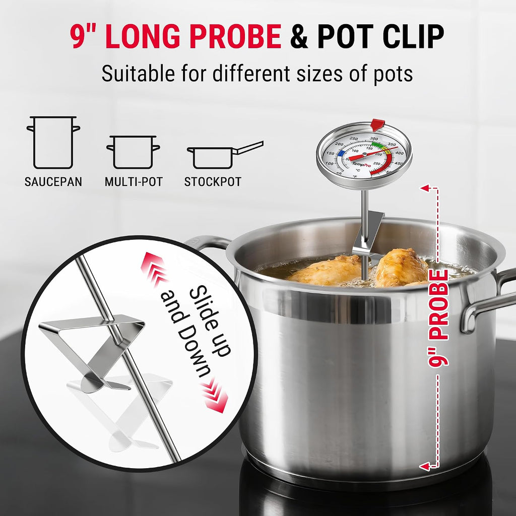 Candy Thermometer with Pot Clip, Oil Thermometer for Frying