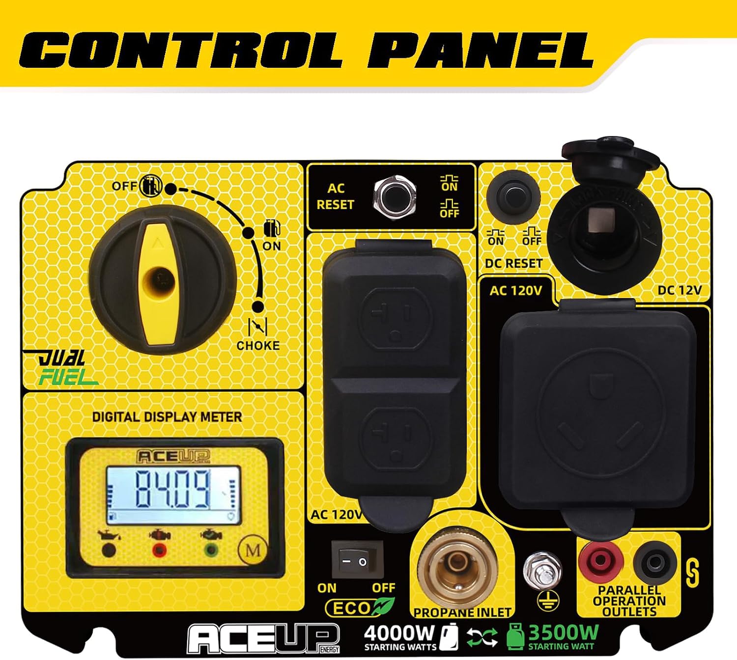 4000 Watt Dual Fuel Inverter Generator Portable Quiet 149cc, Gas and Propane Powered for Home, RV-Ready, EPA Compliant