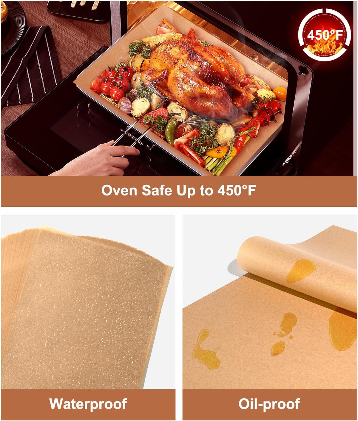 Parchment Paper Sheets 9x13 Inch – 200Pcs Precut Unbleached Baking Paper, Plant-Based Silicone Oil Coating, Non-Stick