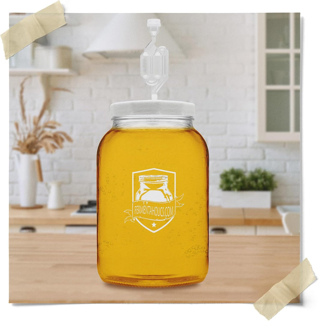 2 Pack - 110mm One Gallon Fermentation Lid, Gasket & S Airlock - Airtight Lid Turns Gallon Jar Into A Fermenter
