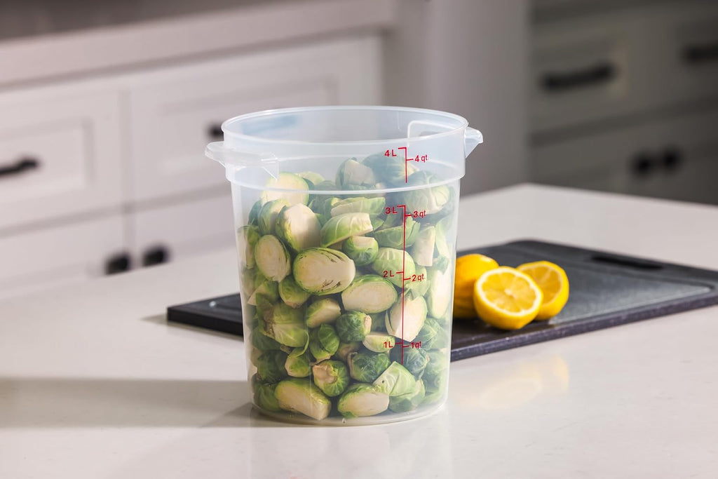 Food Storage Containers with Lids (BPA-Free) - 4 Quart - Food Grade Buckets with Lids (2 Pack) - For Dough Proofing