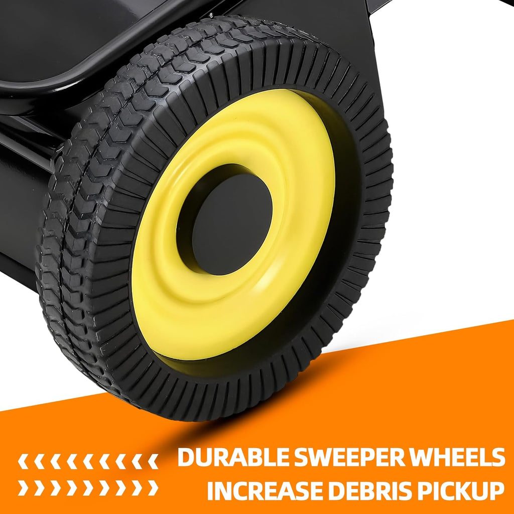 Tow Behind Lawn Sweeper 52", Large Capacity 27 Cu. ft Leaf and Grass Collector, Pull Behind Yard Sweeper with