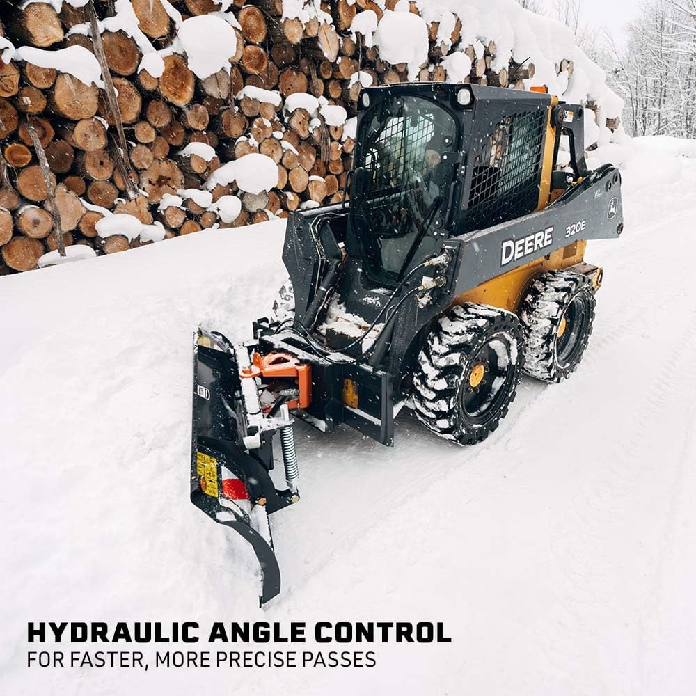 92" Hydraulic Skid Steer Dozer Blade, Universal SSQA Quick Attach Snow Blade and Pusher, Single Cylinder Snow Plow
