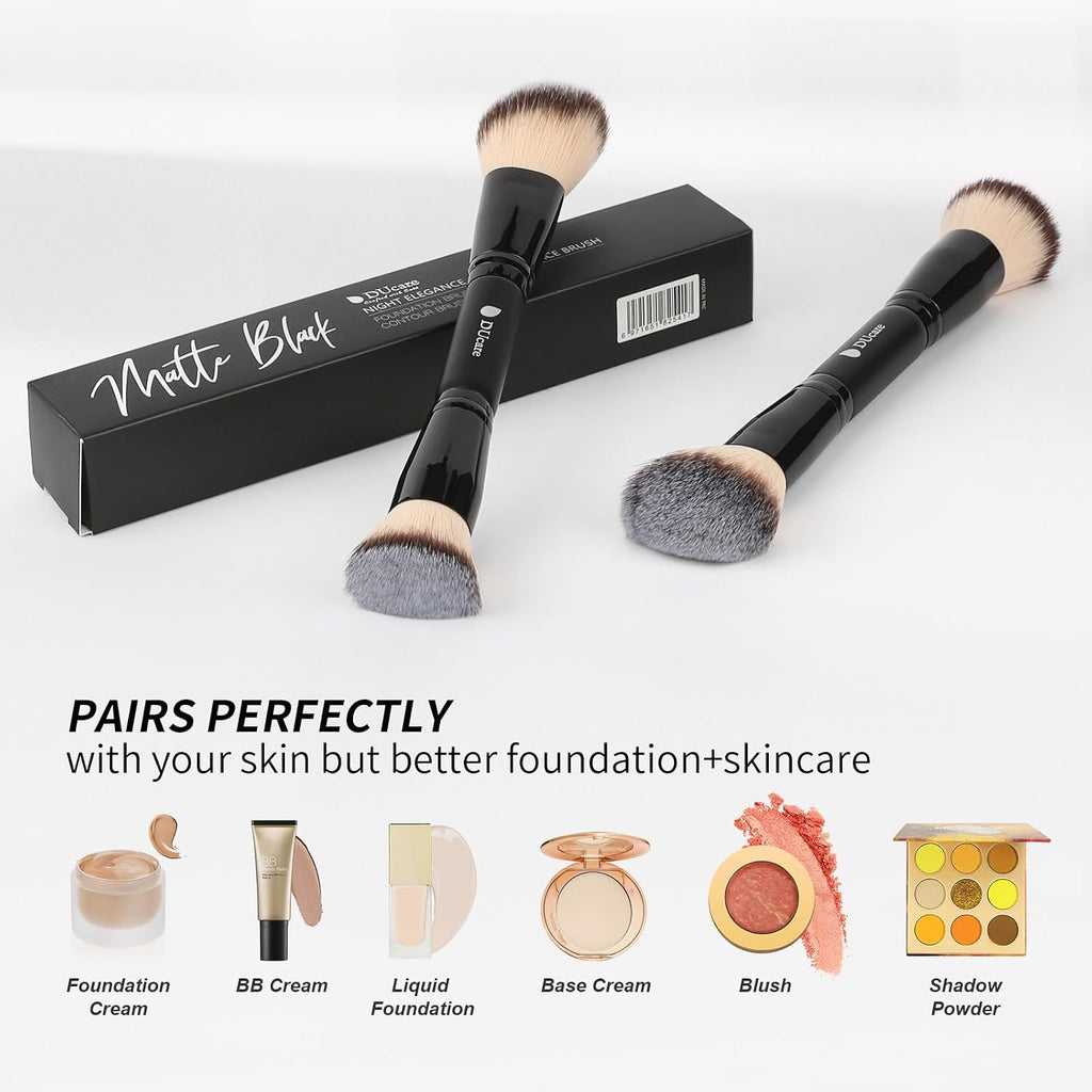 Foundation Brush Contour Bronzer Makeup Brush Double Ended Sculpting Brush for Blending Liquid Powder Concealer Cream