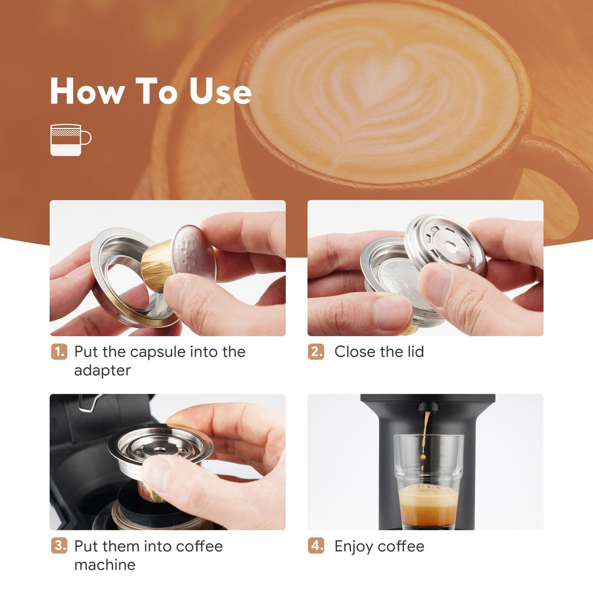 Coffee Capsule Adapter Replacement for Vertuo for Nespresso Reusable G-Cup