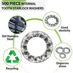 Star Washers Internal Tooth Lock Washers Assortment (M2.5-M12) 500Pcs