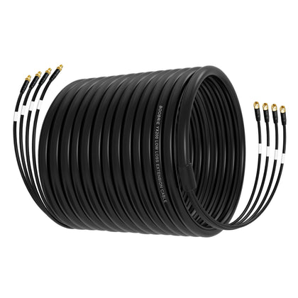 40FT SMA Male to Female 4-in-1 Cable, LMR200 Equivalent Quad-200 Coaxial, Ultra Low Loss for 5G Routers/Gateways/4x4