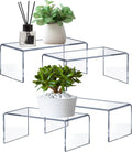 Large Acrylic Risers 4 Pcs (2 Sizes), 5mm Thick Display Stands | Large Size Display, Clear Acrylic Stands for