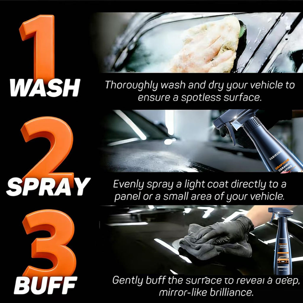 Ceramic Coating for Cars, Waterproof Auto Paint Coating - Graphene Infused, Scratch Resistant & High Gloss Auto Paint