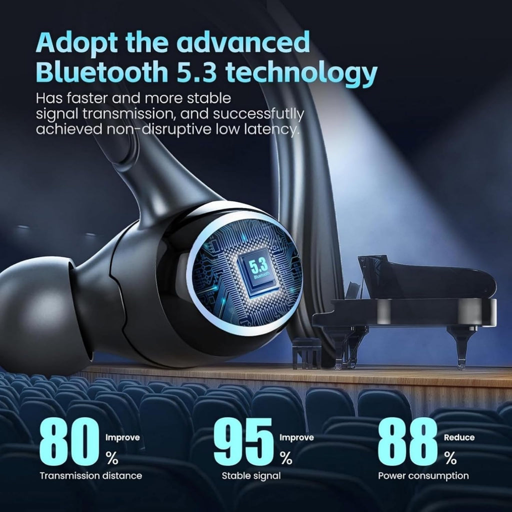 Wireless Earbuds Bluetooth 5.3 Headphones Stereo Ear Buds, ENC Noise Cancelling Mic,IPX7 Waterproof Earphones with