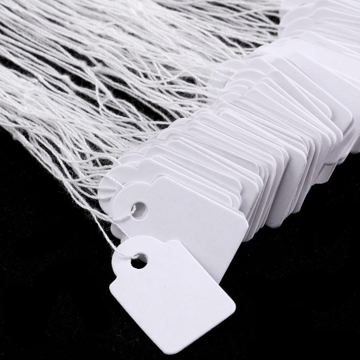 500 Pcs Small White Price Tags with String, 0.6 x 0.95 Marking Tags