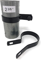 (10 Pack) Tension Bands with Bolts & Nuts for Chain Link Fence, Gate, Posts (2-3/8") Black Finish