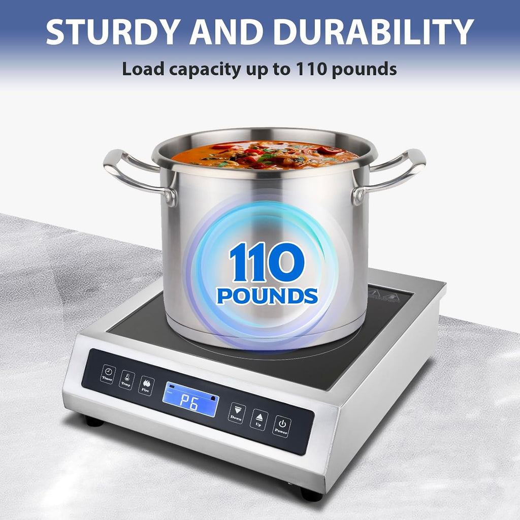 Commercial Induction Cooktop, Portable Electric Countertop Burner with Sensor Touch and LCD