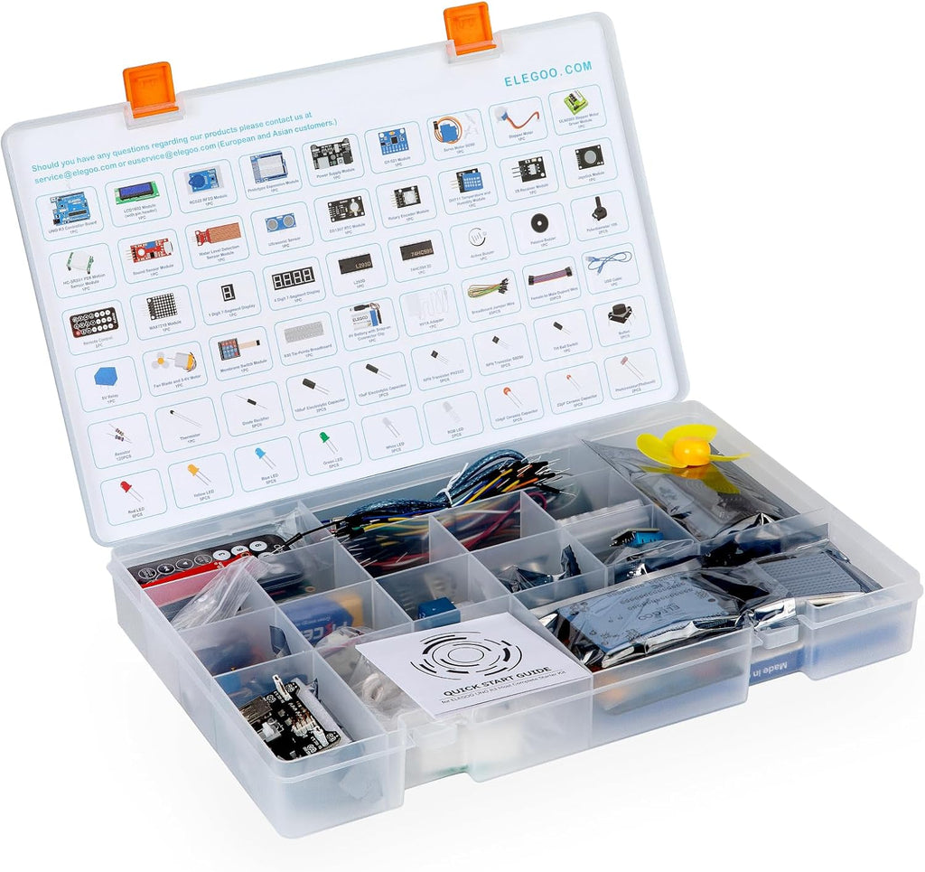 ELEGOO UNO R3 Project Most Complete Starter Kit, Compatible with Arduino | PDF Tutorial, 30+ Guided Projects