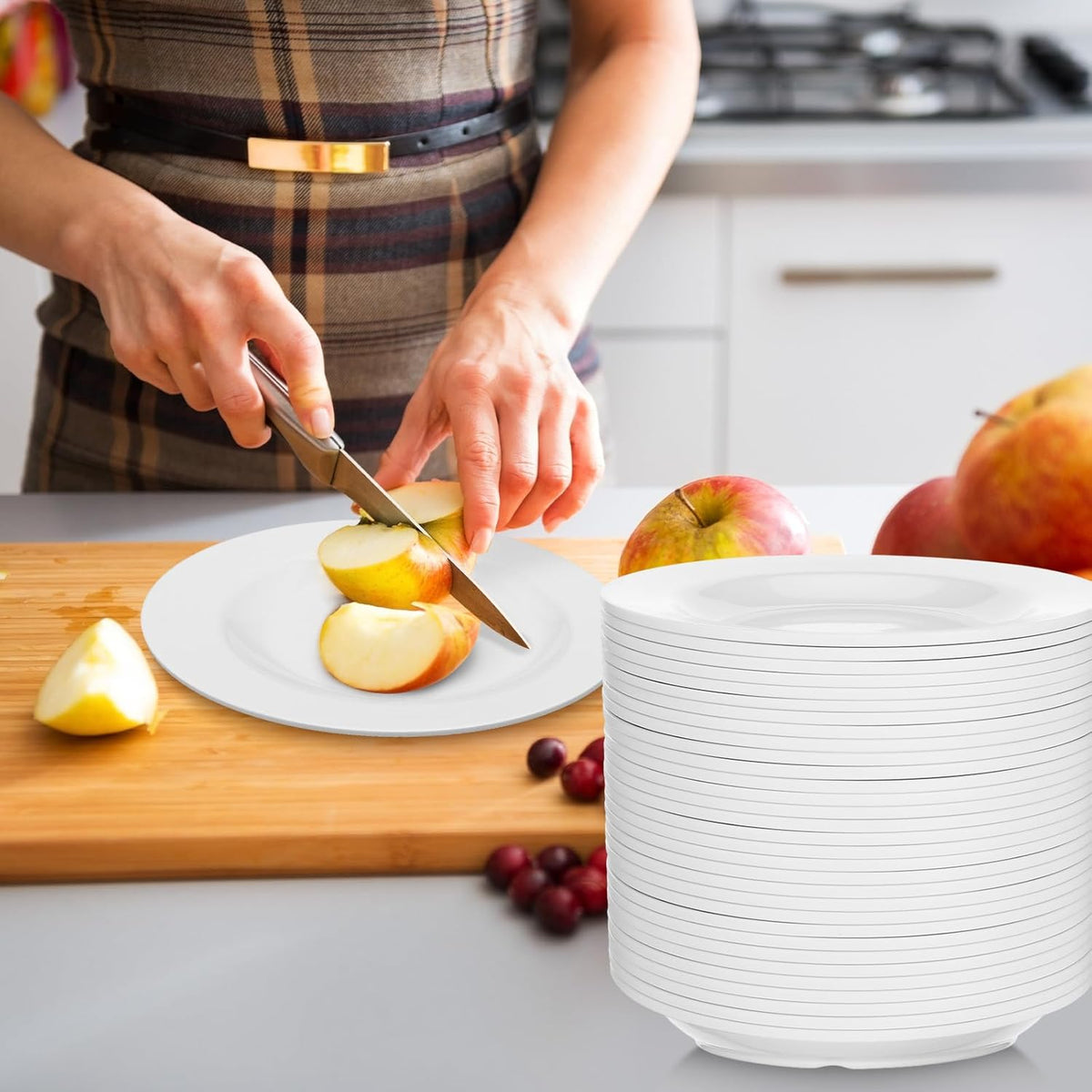 36 Pieces Melamine Appetizer Plates White Dessert Plates, 5.91 Inch