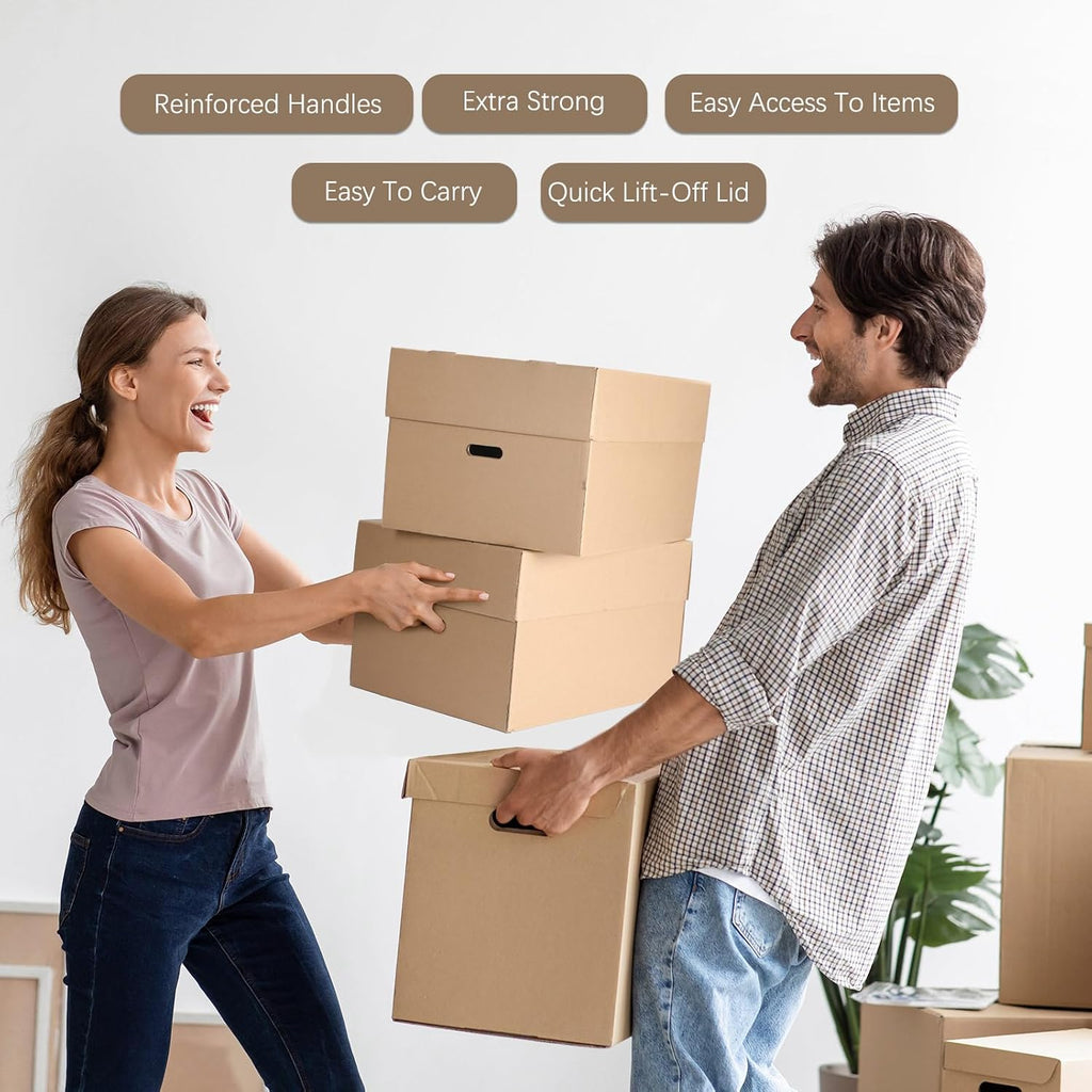 2 Pack Wine Glass Moving Boxes Kitchen Moving Boxes with Handle Kitchen Kit with Lid for Dish Glassware (20 x 15 x 12