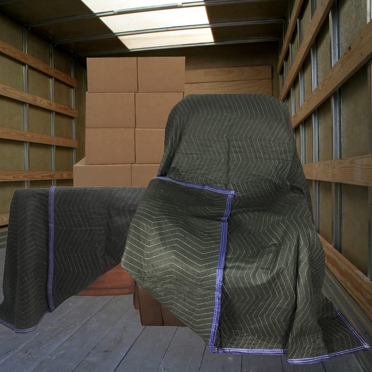 6 Performance Moving Blankets 55# per Dozen Professional Quality, Padded Moving Blankets, Furniture Pads