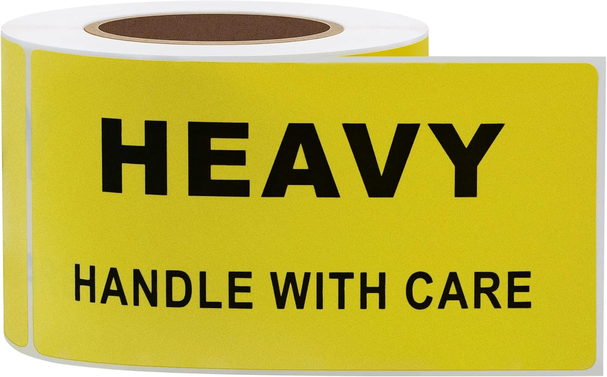 2x4 inch Yellow Heavy Handle with Care Special Handling Shipping Labels Stickers Total 200 Adhesive Labels Per Roll