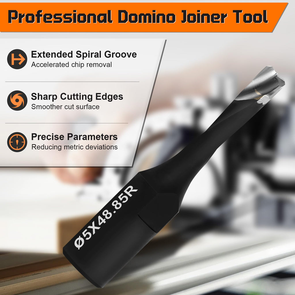 5PCS 4-10mm Domino Cutter Solid Carbide Bits for DF500 Jointer Machines