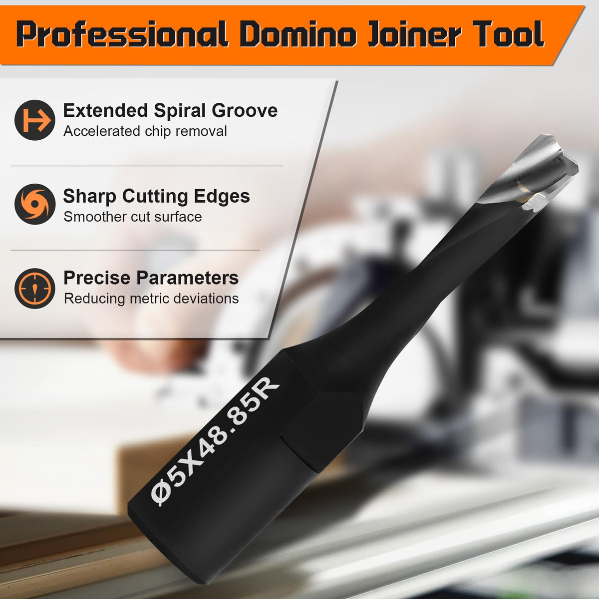 5PCS 4-10mm Domino Cutter Solid Carbide Bits for DF500 Jointer Machines