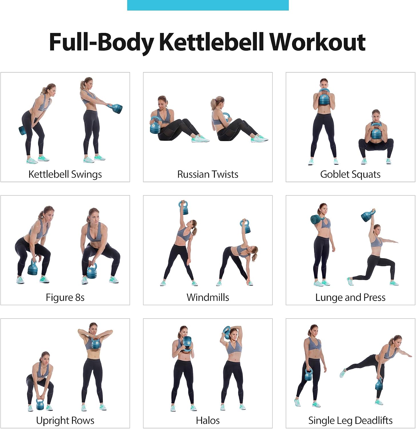 Adjustable Kettlebell Weights Set Cast Iron Exercise Fitness Kettle Ball Grip 5, 8, 9,12lb Free Weight Men Women