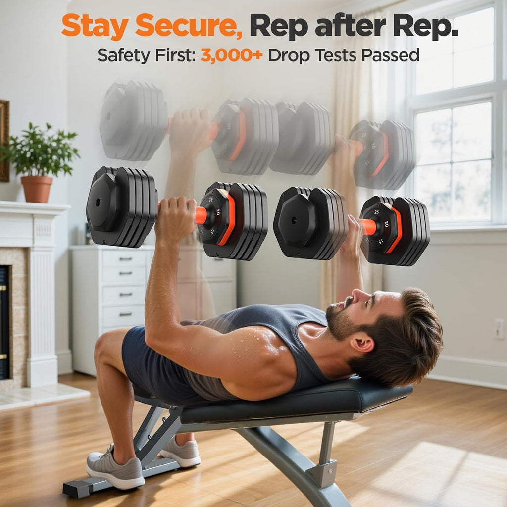 2026 FDB2 Updated Adjustable Dumbbell Set of 2, 5-in-1/10-in-1 Weights Dumbbell Set with Storage Box, 25lbs/55lbs