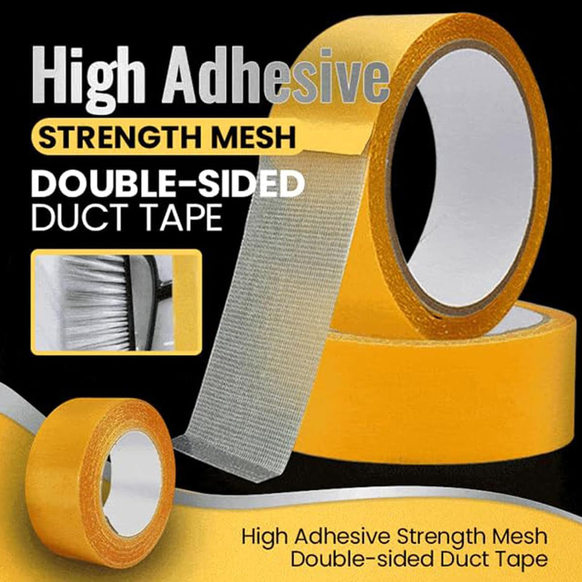 Double Sided Mesh Grid Tape 2 Rolls, 2 in * 66 ft, Double Sided Tape Waterproof Mesh Grid Heavy-Duty Mounting