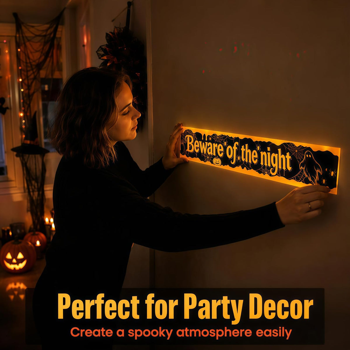 Glow in the Dark Halloween Caution Tape 2" x 20 FT Roll