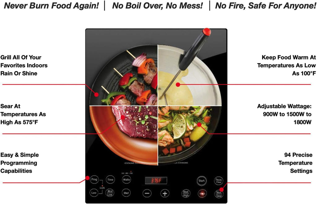 Pro Chef Induction Cooktop, Commercial-Grade Portable Burner