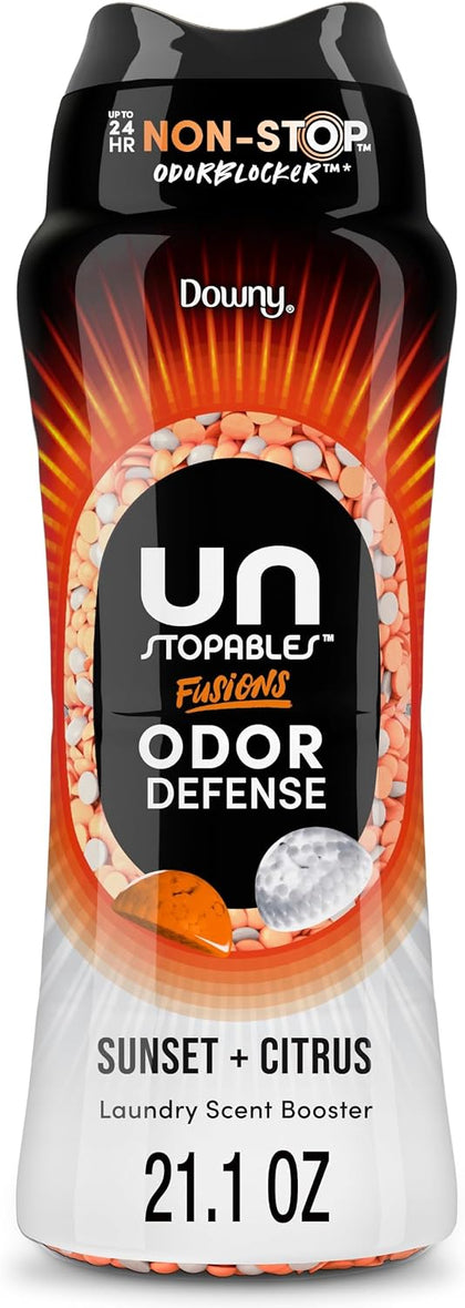 Unstopables Fusions Scent Duos Laundry Scent Booster Beads, Sunset and Citrus Scent, 21.1 OZ, 24hr non-stop freshness