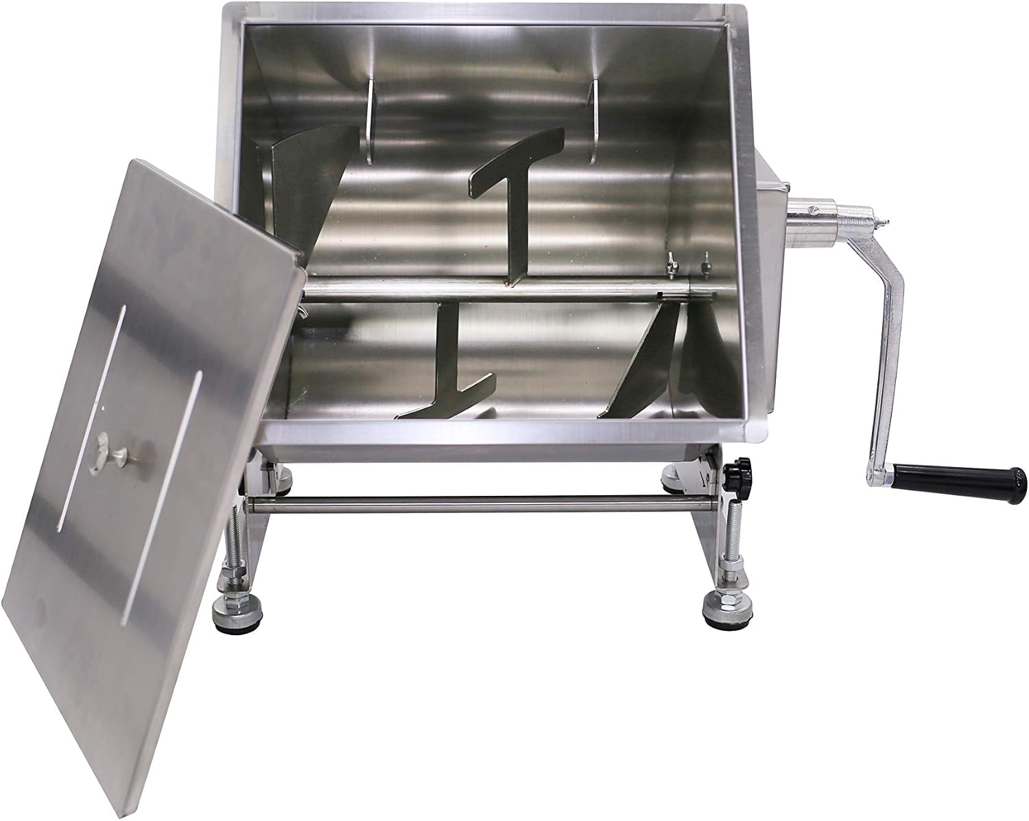 Commercial Stainless Steel 16.5-Pound/10-Liter Capacity Tilt Tank Manual Meat Mixers,(Mixing Maximum 16.5-Pound for