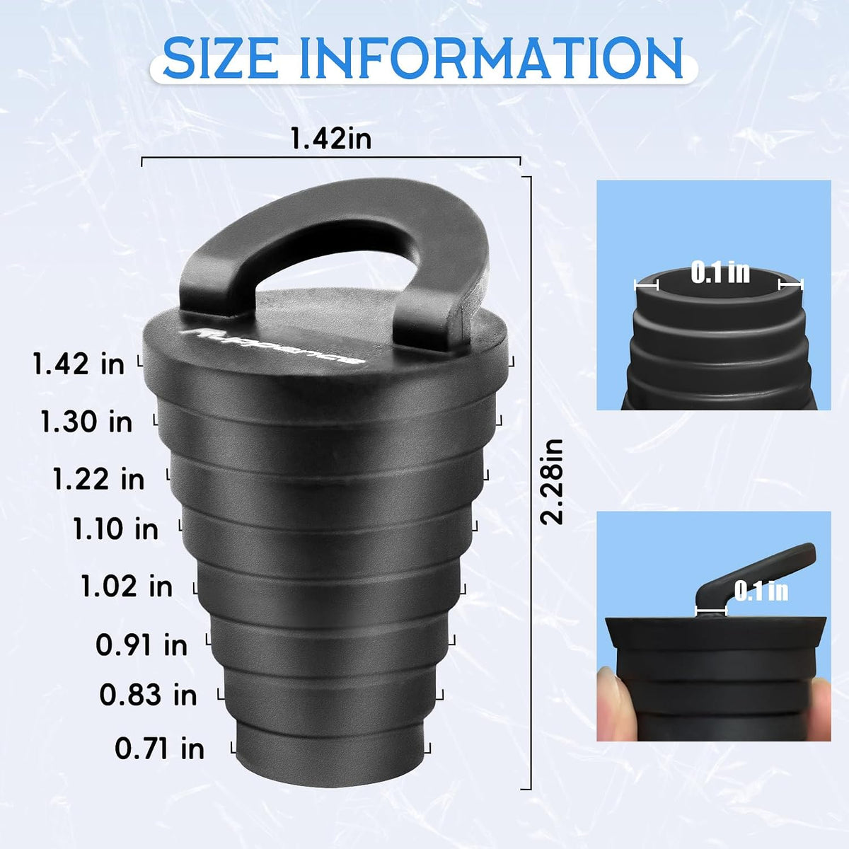 6 Packs 1.25" Kayak Scupper Plugs with Ring Pull, Livewell Boat Drain Plug