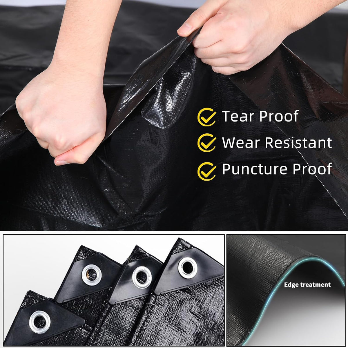 Pond Liner,15x20Ft Pond Liners for Outdoor,28Mil PE Black Koi Fish Pond Liner,Reinforced Pond Underlayment for Water