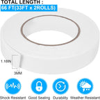 Double Sided Foam Tape 1.18In x 33FT 2 Pack, Mounting Tape Heavy Duty, Strong Adhesive Weatherproof Seal Strips for