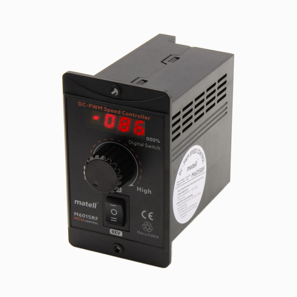 matell DC 12-60V 15A Motor Speed Controller w/ Digital Display