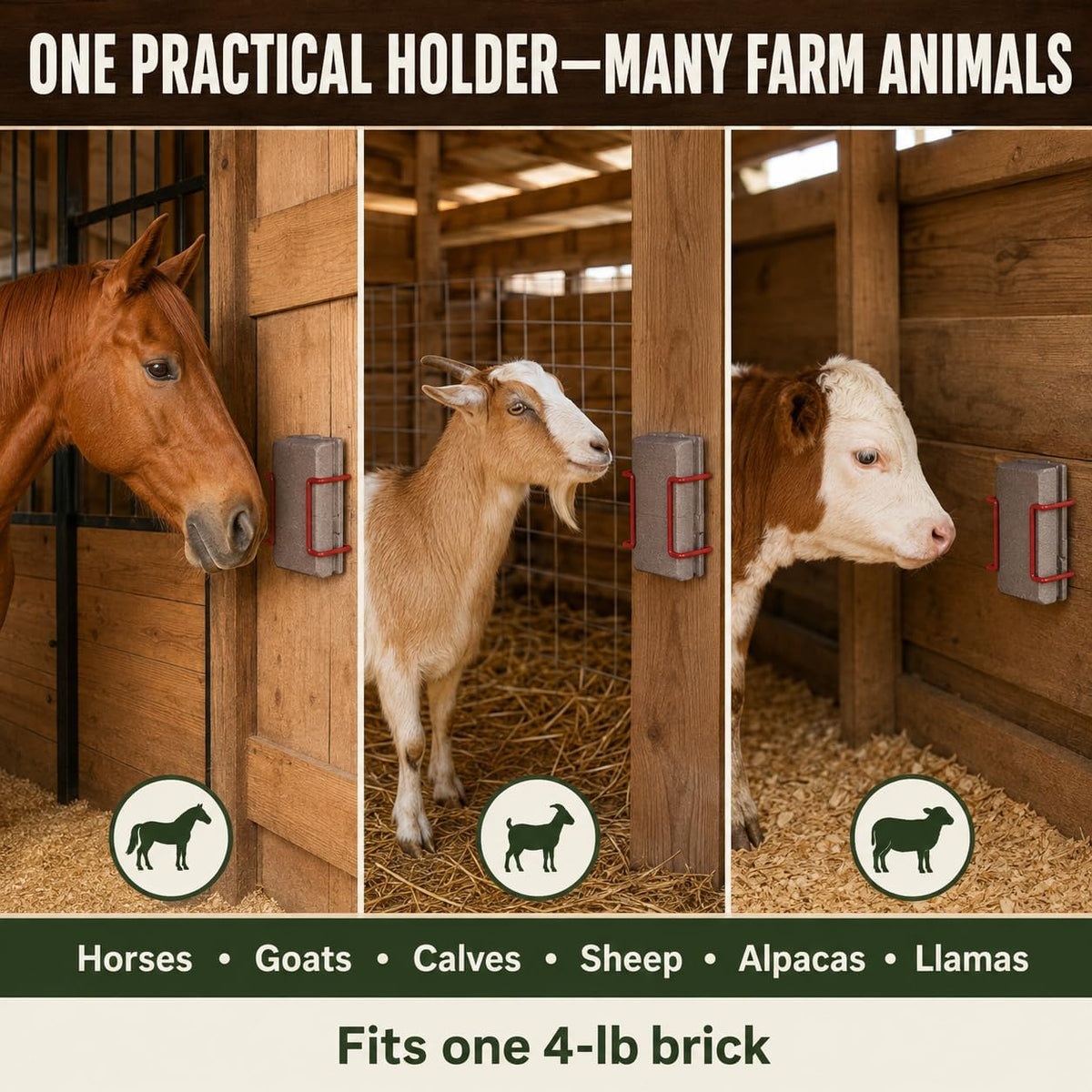 4 lb Salt Block Holder for Horses & Goats, Color Varies